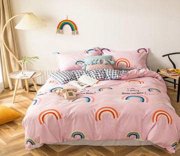 3D Little Rainbow 13160 Bed Pillowcases Quilt