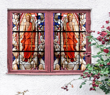 3D Archbishop Angel 141 Window Film Print Sticker Cling Stained Glass UV Block