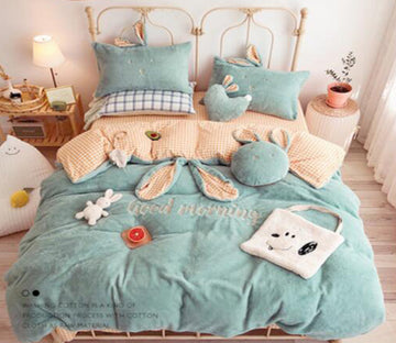 3D Light Green 40022 Bed Pillowcases Quilt