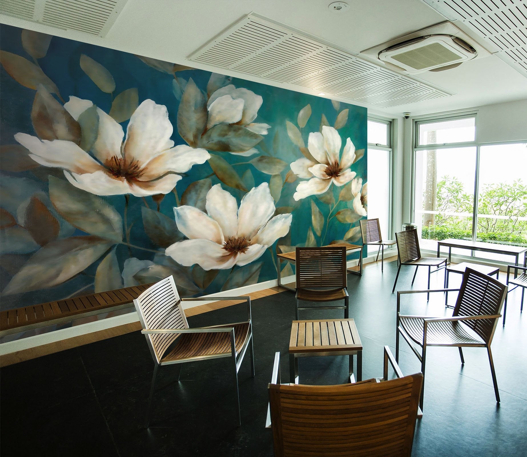 3D White flowers 28 Wall Murals Wallpaper AJ Wallpaper 