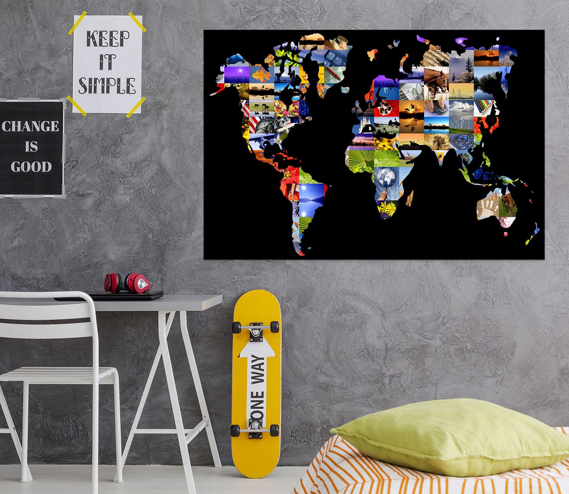 3D Color Art 118 World Map Wall Sticker Wallpaper AJ Wallpaper 2 
