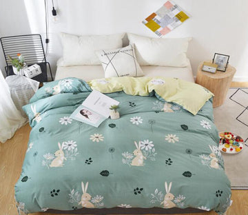 3D Rabbit 3031 Bed Pillowcases Quilt