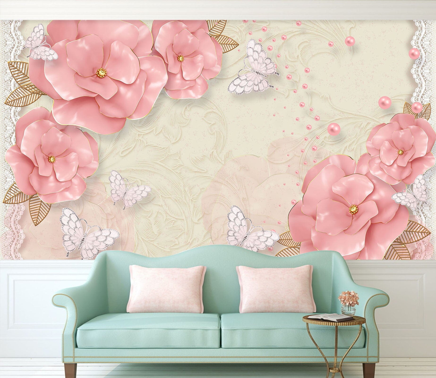 3D Pink Flowers 1467 Wall Murals Wallpaper AJ Wallpaper 2 
