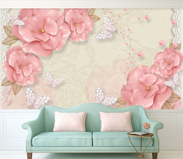 3D Pink Flowers 1467 Wall Murals Wallpaper AJ Wallpaper 2 