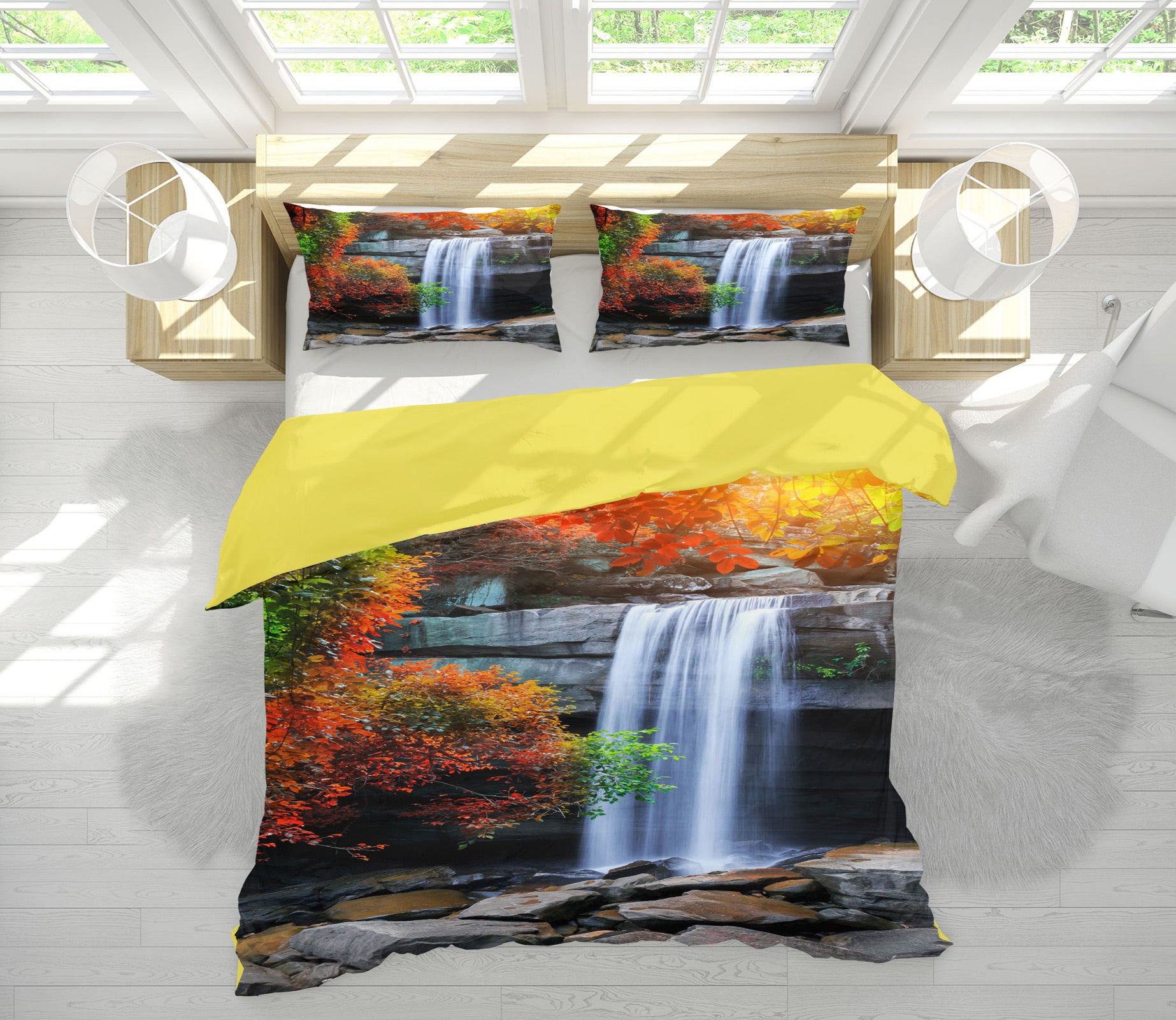 3D Waterfall 15111 Bed Pillowcases Quilt