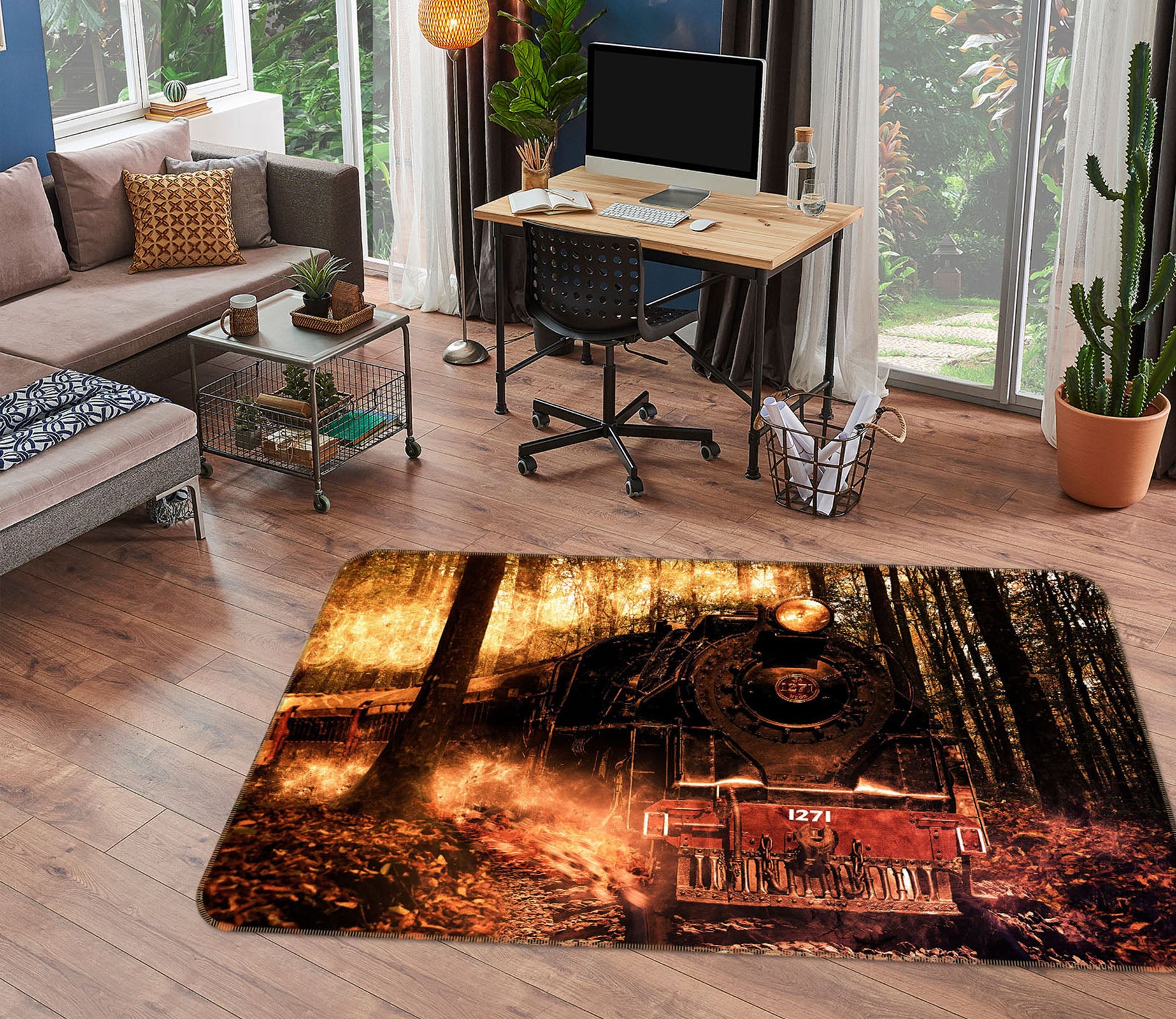 3D Train Woods 42079 Vehicle Non Slip Rug Mat