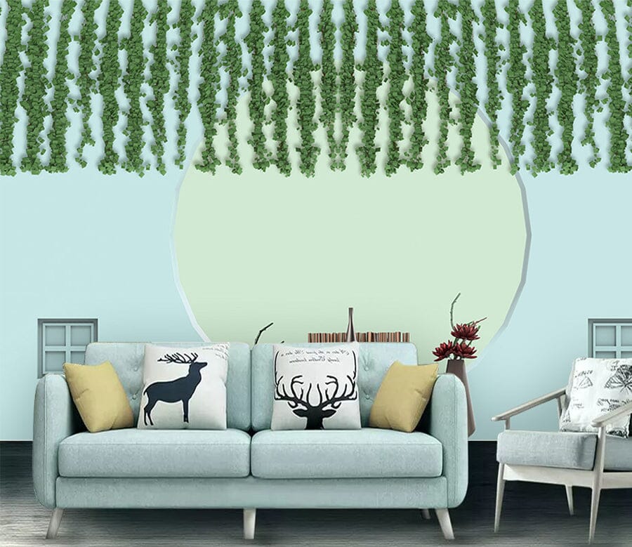 3D Moon Leaves WC049 Wall Murals Wallpaper AJ Wallpaper 2 