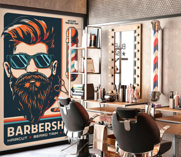 3D Barber Scissors 115228 Barber Shop Wall Murals