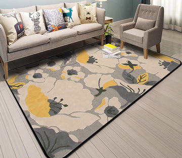 3D Yellow Flower WG012 Non Slip Rug Mat Mat AJ Creativity Home 