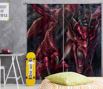 3D Red Dragon 5066 Tom Wood Curtain Curtains Drapes