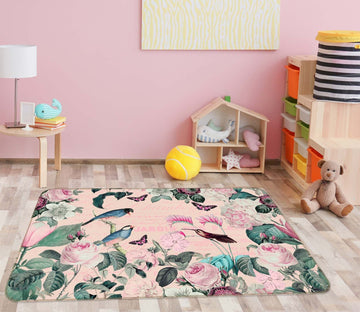 3D Bird Flowers 1016 Andrea haase Rug Non Slip Rug Mat Mat AJ Creativity Home 