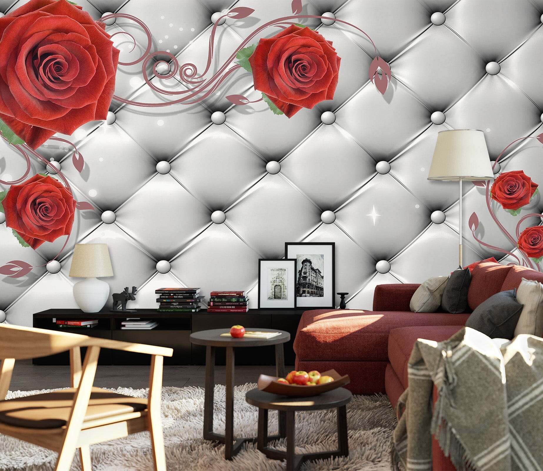 3D Red Rose 1409 Wall Murals Wallpaper AJ Wallpaper 2 