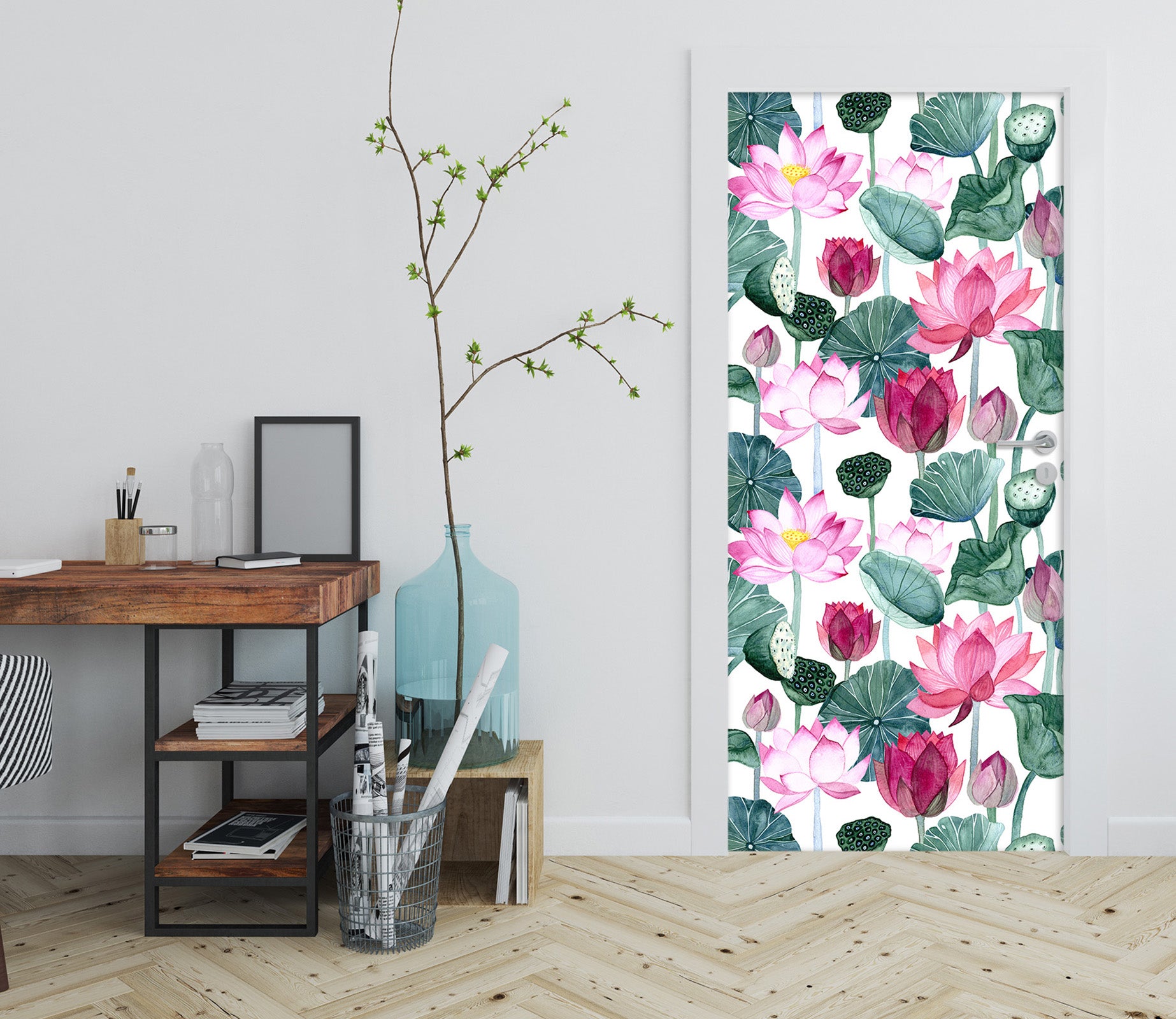 3D Lotus 25168 Door Mural