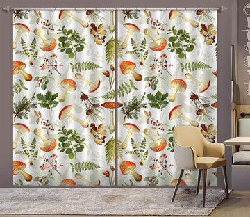 3D Mushroom Grass 259 Uta Naumann Curtain Curtains Drapes