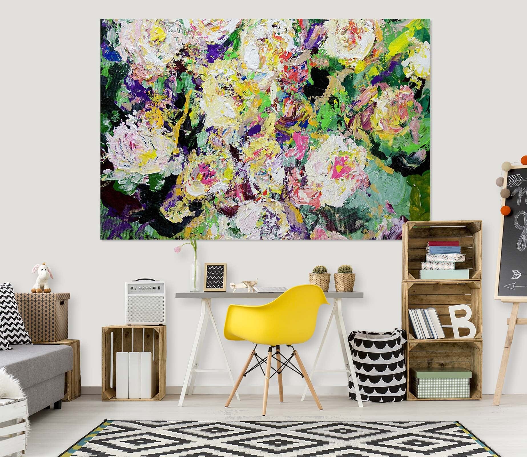3D Painted Flowers 259 Allan P. Friedlander Wall Sticker Wallpaper AJ Wallpaper 2 