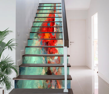 3D Red Paint Pattern 104222 Michael Tienhaara Stair Risers