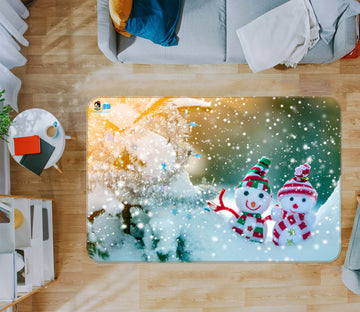 3D Snowman 55007 Christmas Non Slip Rug Mat Xmas