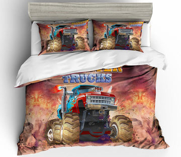 3D Big Tire Car 1145 Bed Pillowcases Quilt