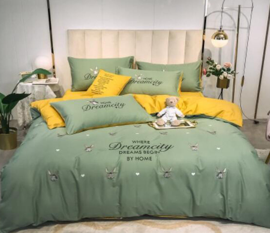 3D Green 40348 Bed Pillowcases Quilt
