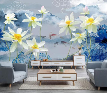 3D Lotus Bloom 2191 Wall Murals