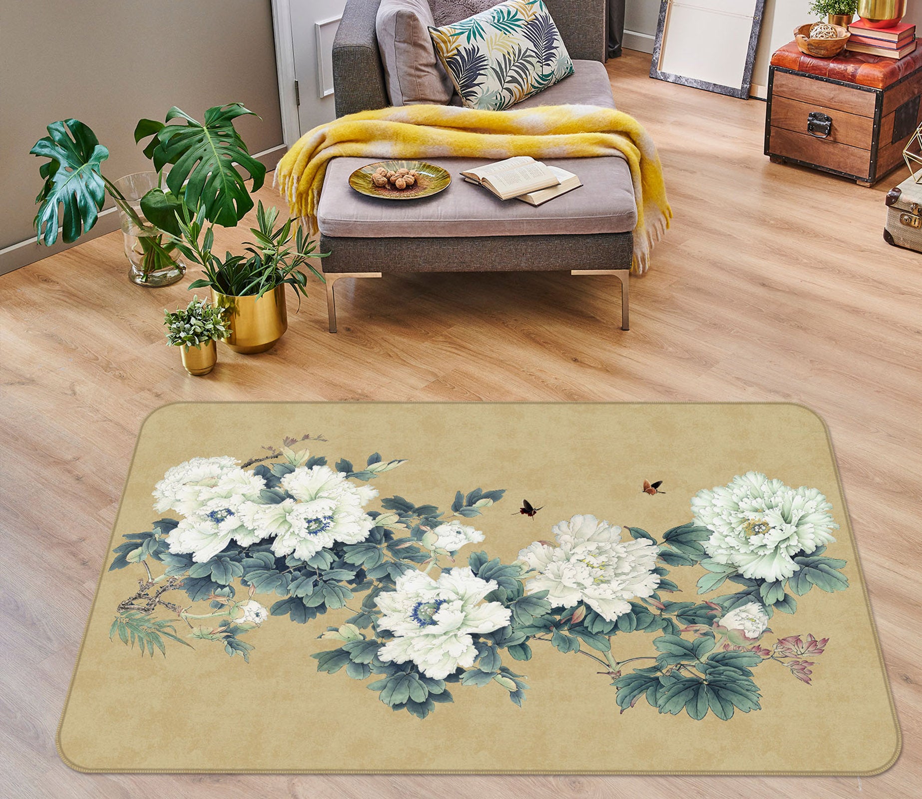 3D Flowers 34049 Non Slip Rug Mat