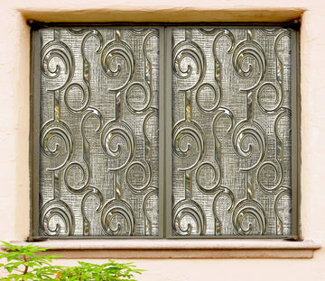 3D Golden Stripes 128 Window Film Print Sticker Cling Stained Glass UV Block