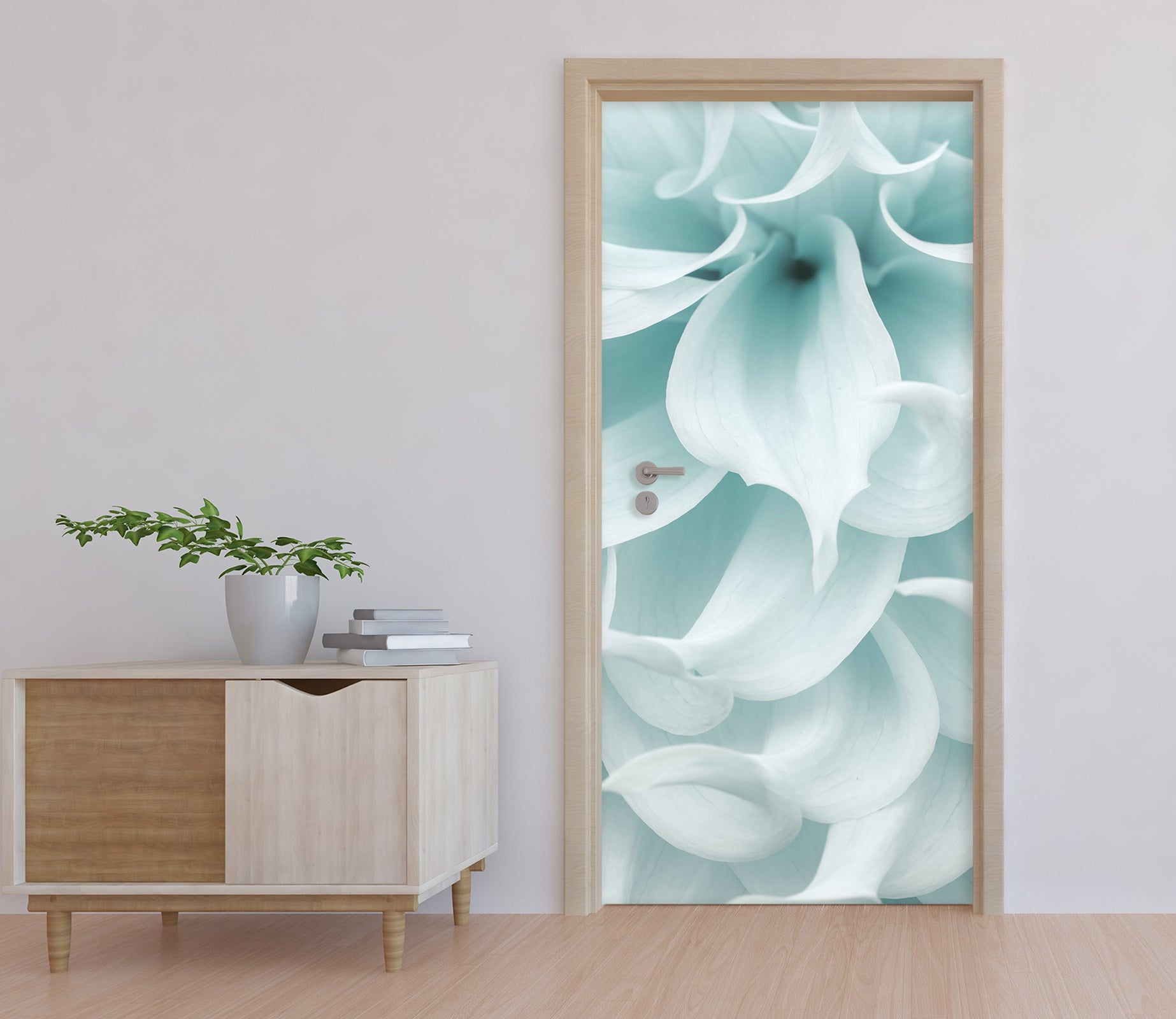 3D Light Blue Flower 5188 Assaf Frank Door Mural