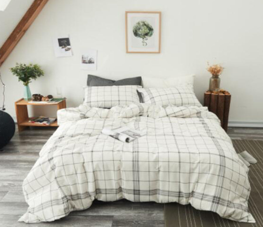 3D Light Brown Plaid 20328 Bed Pillowcases Quilt