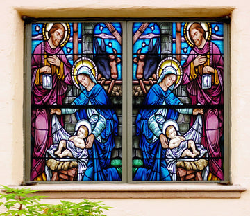 3D Mother Baby 123 Window Film Print Sticker Cling Stained Glass UV Block Wallpaper AJ Wallpaper 2 