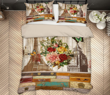 3D Eiffel Tower Big Ben 12066 Bed Pillowcases Quilt