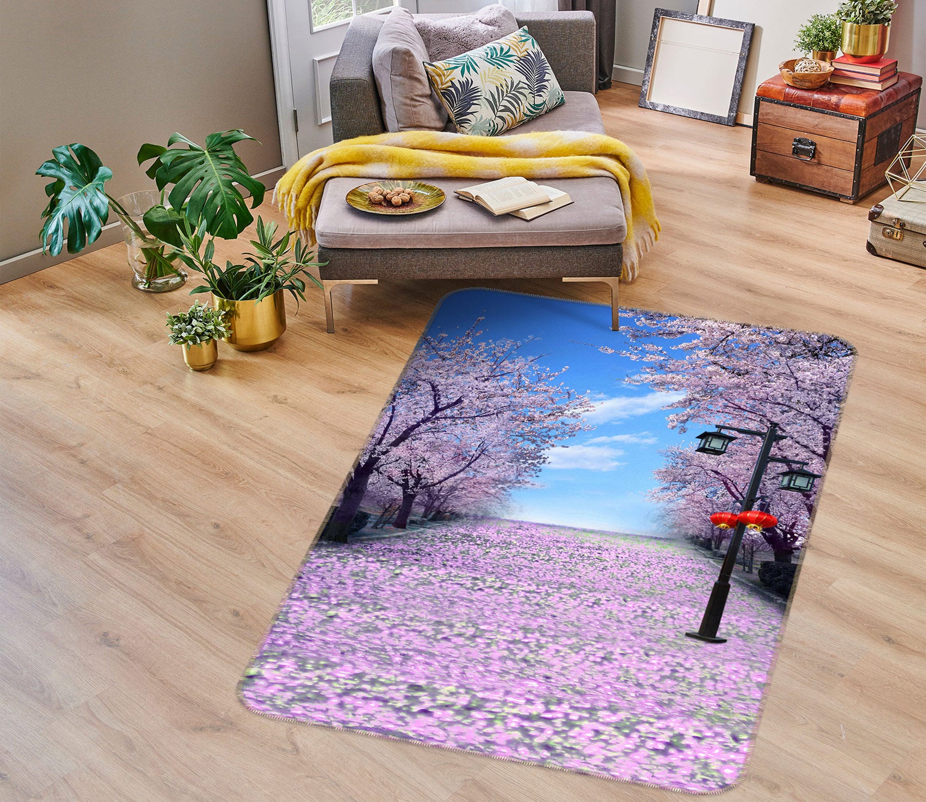 3D Petal Tree 76091 Non Slip Rug Mat