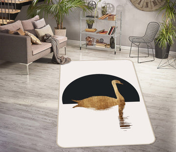 3D Black Moon Swan 1124 Boris Draschoff Rug Non Slip Rug Mat Mat AJ Creativity Home 