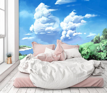 3D Lawn White Clouds 462 Wallpaper AJ Wallpaper 2 