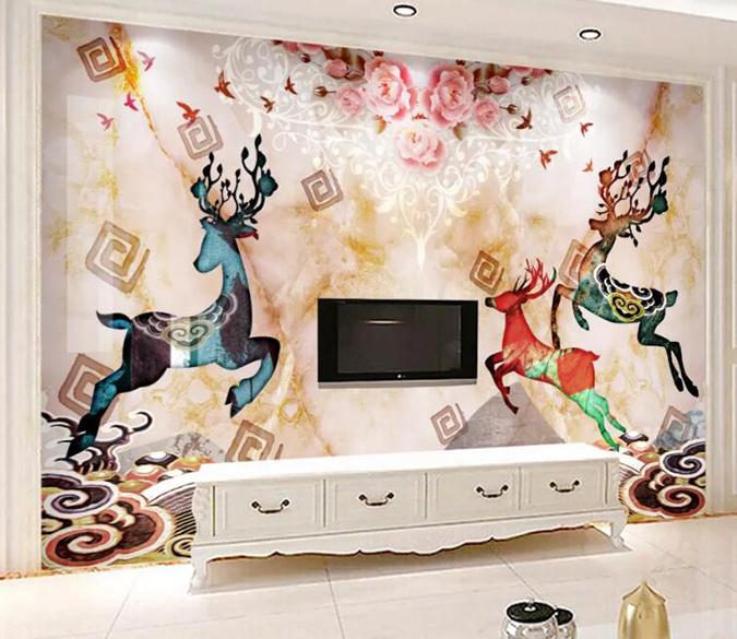 3D Colored Fawn 054 Wall Murals Wallpaper AJ Wallpaper 2 