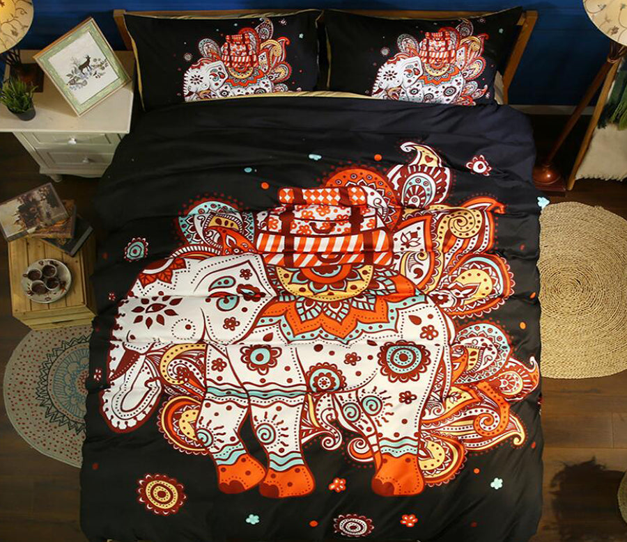 3D Elephant Pattern 1097 Bed Pillowcases Quilt