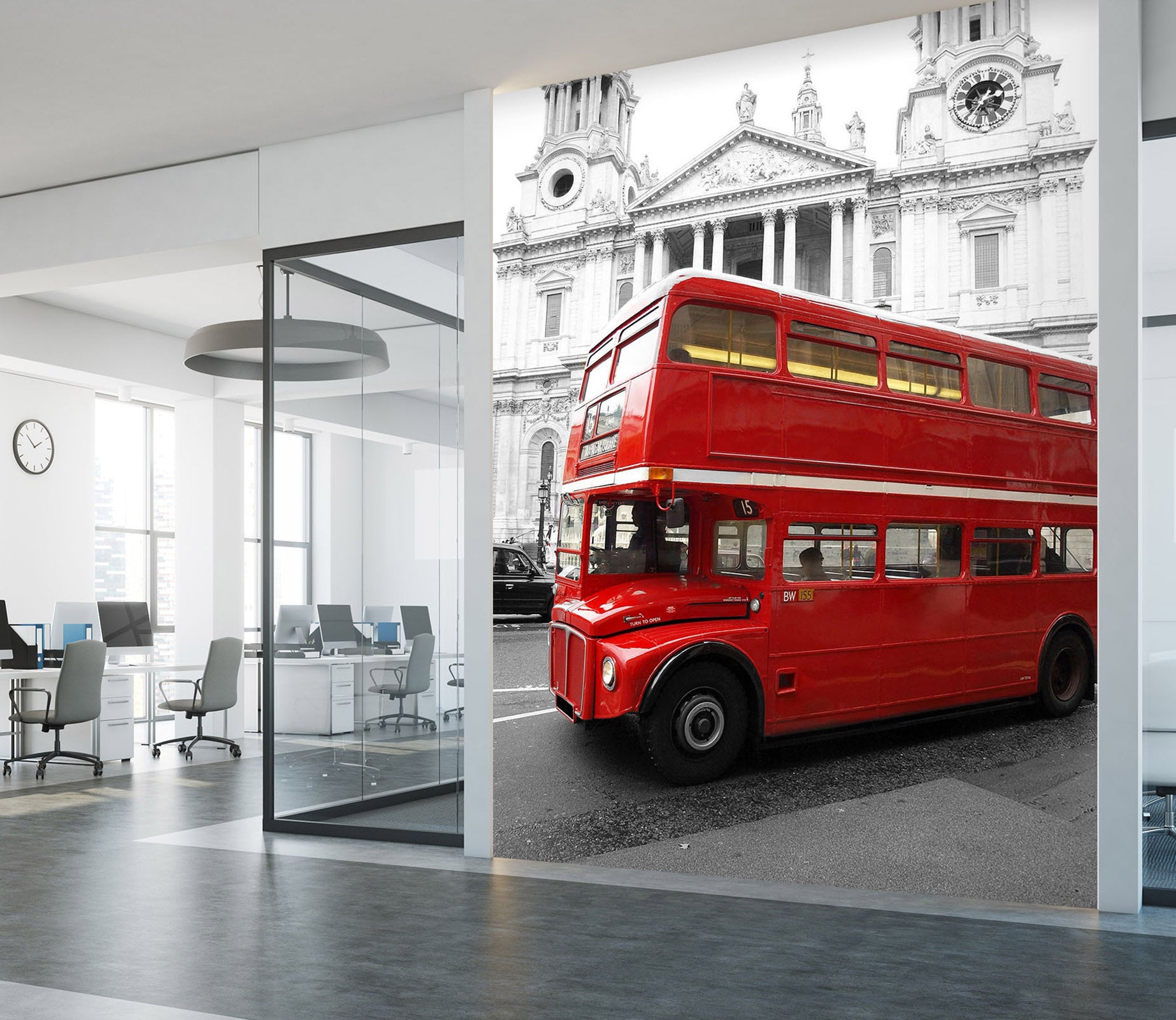 3D Double Decker Bus 443 Vehicle Wall Murals