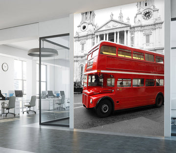 3D Double Decker Bus 443 Vehicle Wall Murals