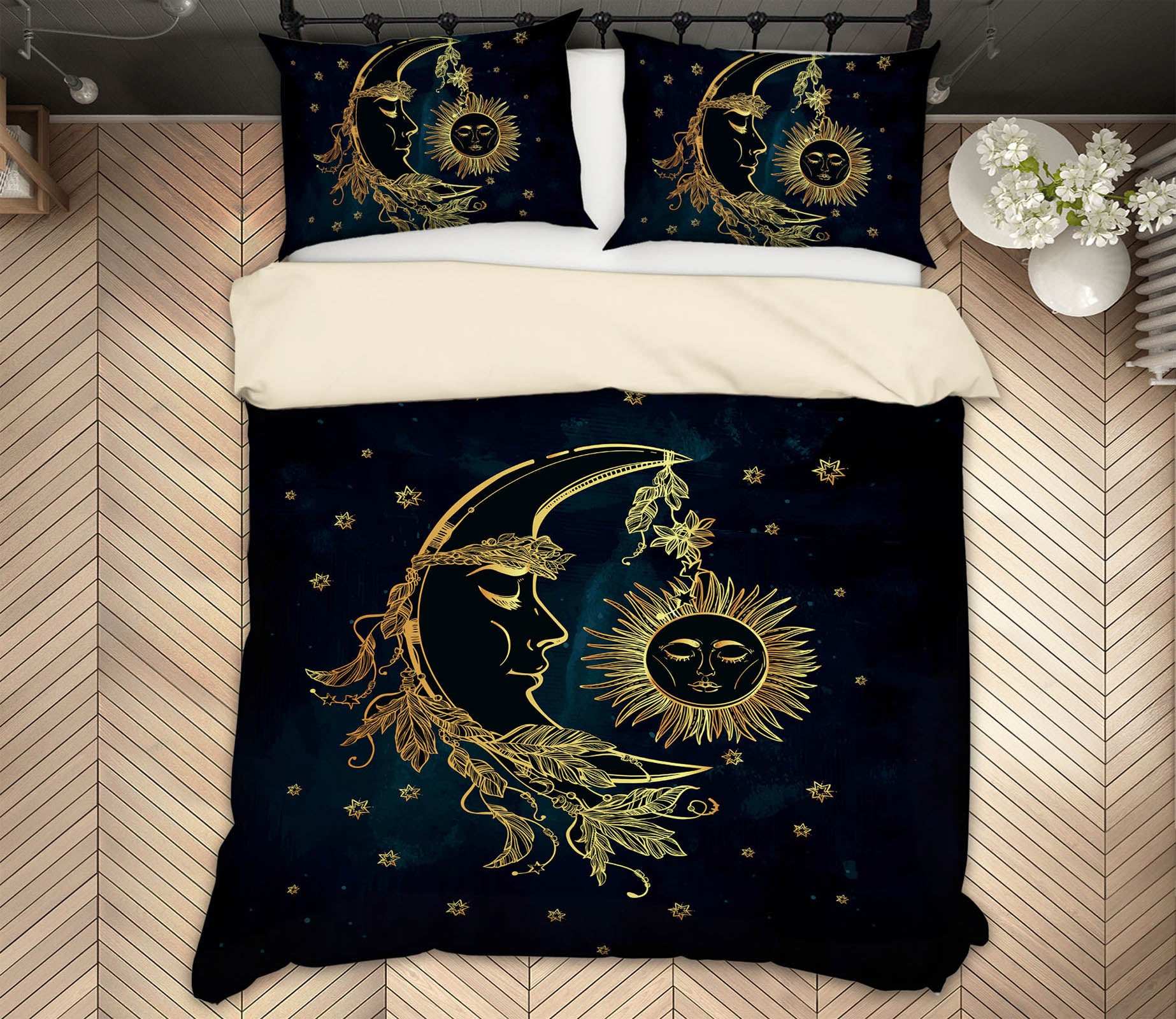 3D Moon Sun 61128 Bed Pillowcases Quilt