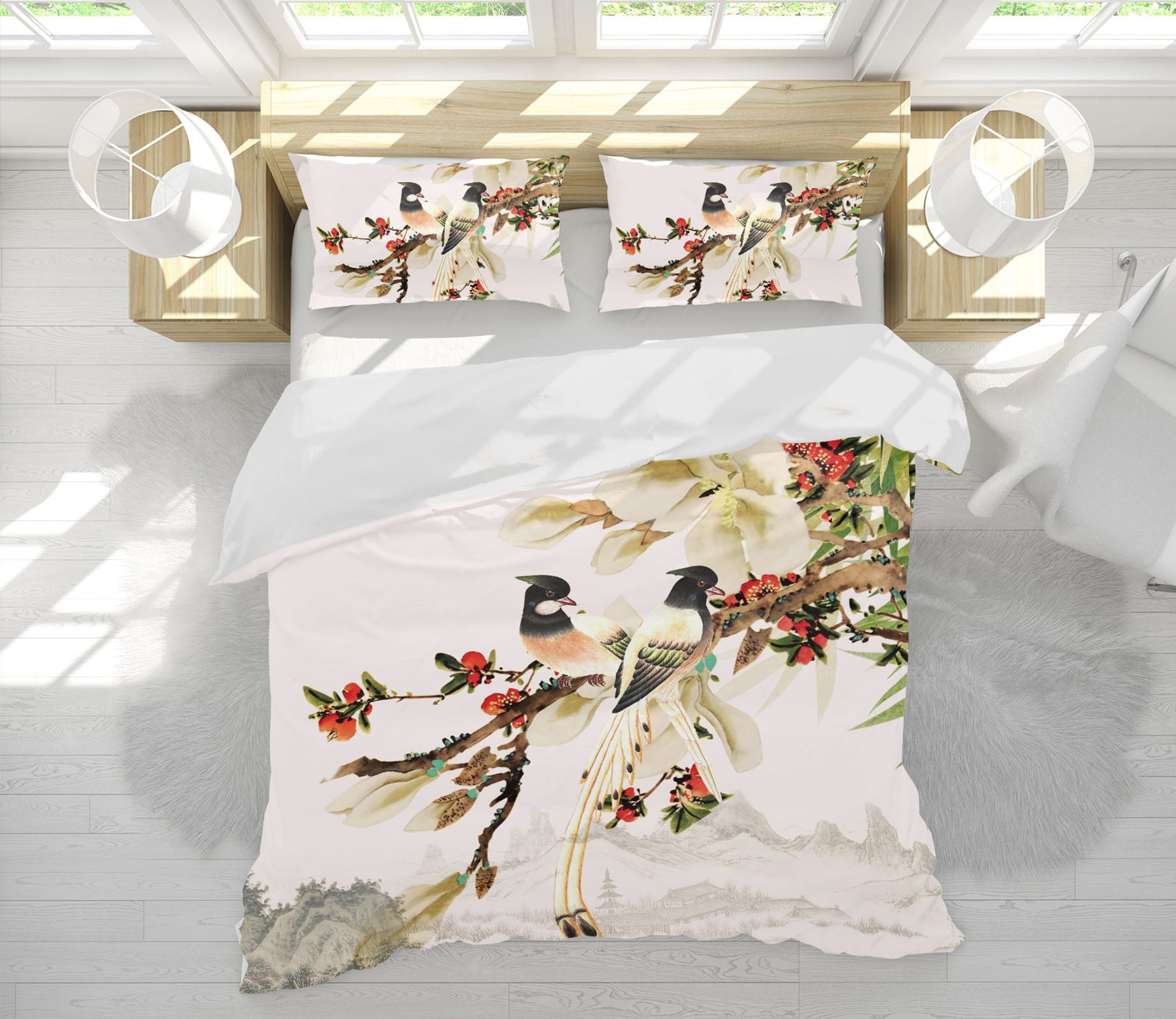 3D Branch Bird 16013 Bed Pillowcases Quilt