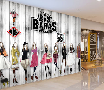 3D Long-Haired Woman 112 Wall Murals