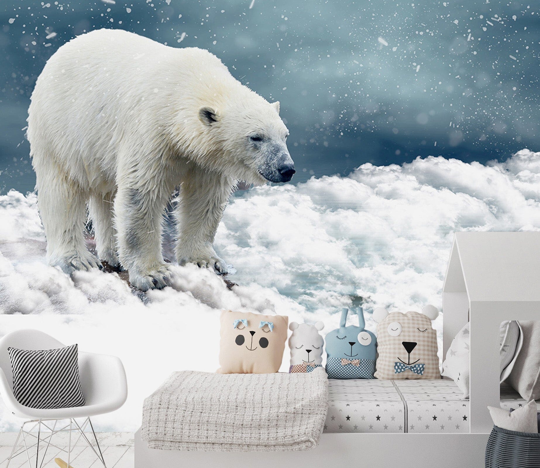 3D Polar Bear Snow 260 Wall Murals Wallpaper AJ Wallpaper 2 