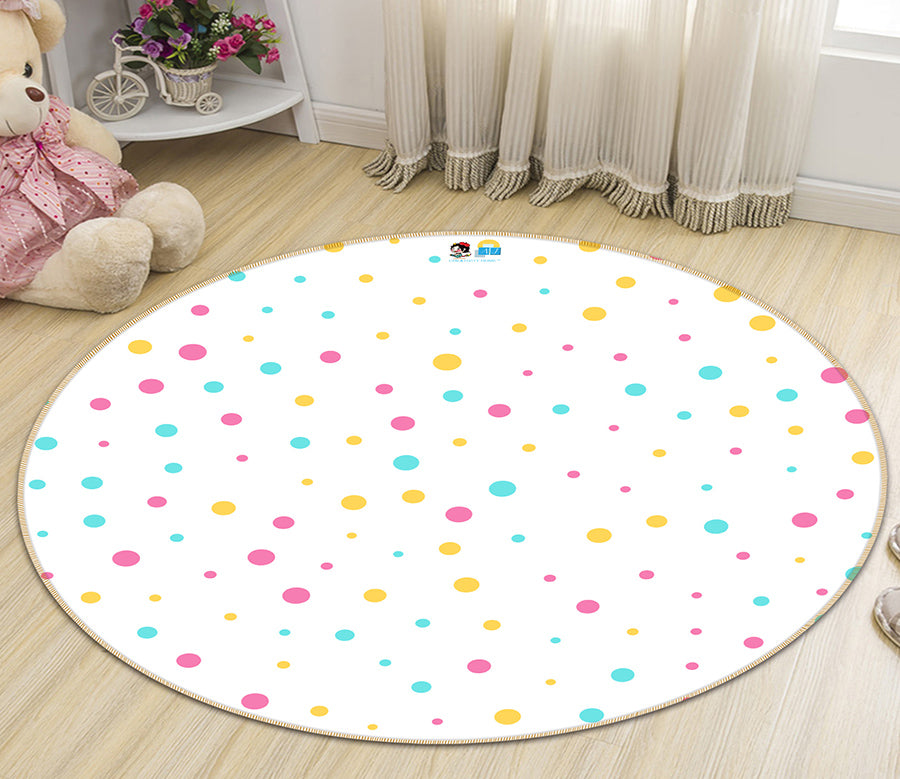 3D Color Dots 64055 Round Non Slip Rug Mat