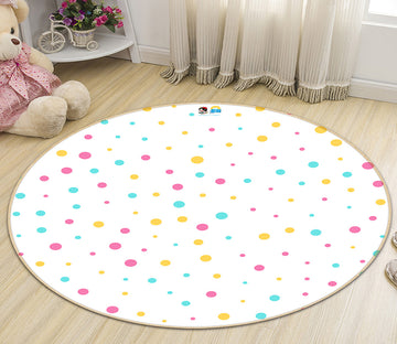3D Color Dots 64055 Round Non Slip Rug Mat