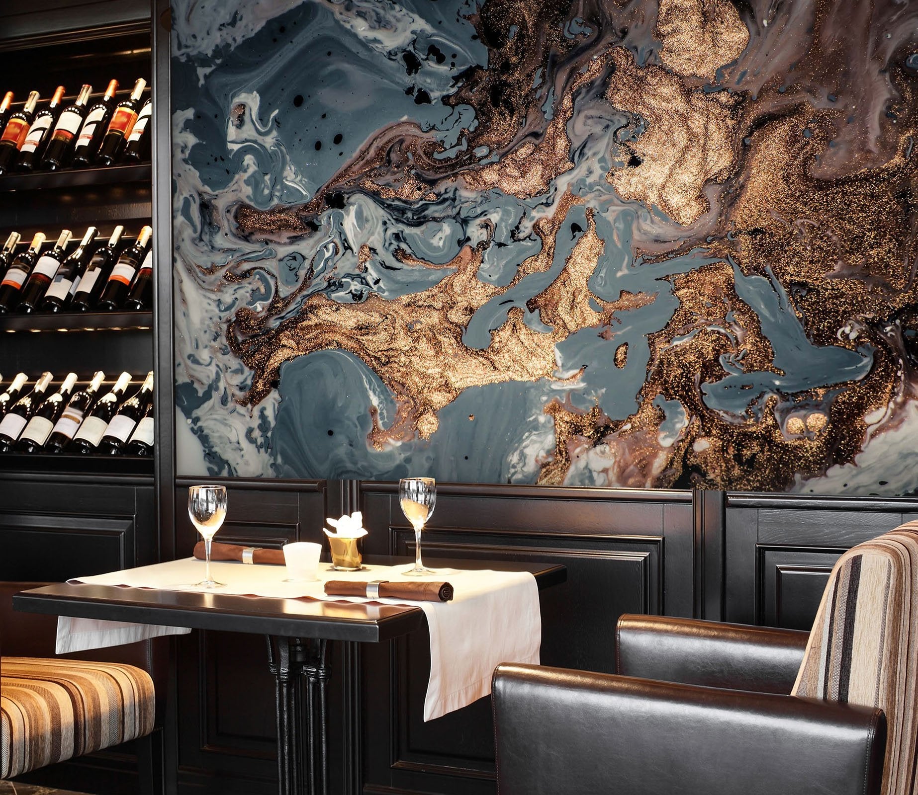 3D Golden Mist Liquid 26 Wall Murals Wallpaper AJ Wallpaper 2 