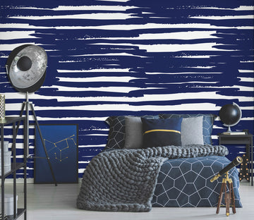 3D Navy Blue Line Stripe 120130 Kashmira Jayaprakash Wall Mural Wall Murals
