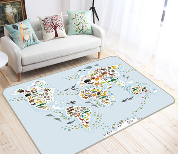 3D Colored Spots 298 World Map Non Slip Rug Mat Mat AJ Creativity Home 