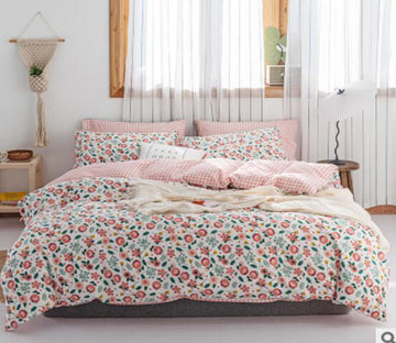 3D Pink Floral 30333 Bed Pillowcases Quilt
