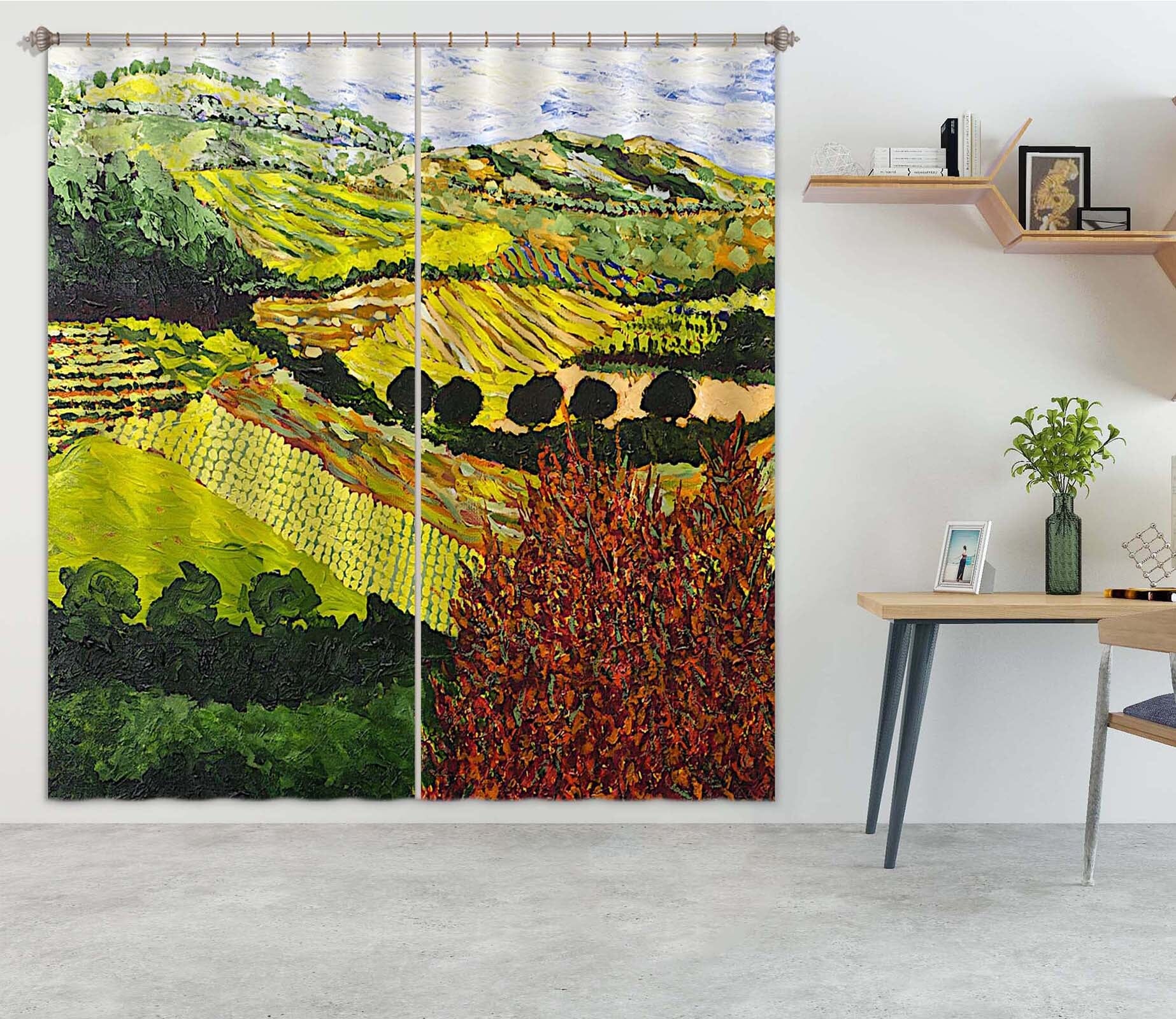 3D Colored Field 125 Allan P. Friedlander Curtain Curtains Drapes Curtains AJ Creativity Home 