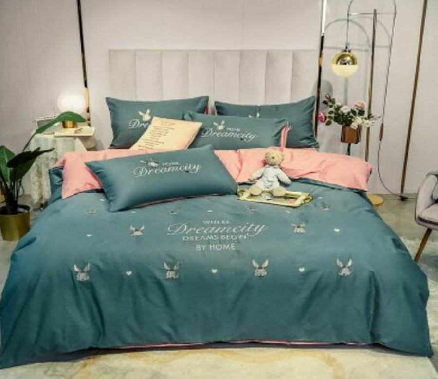 3D Light Stone Blue 40349 Bed Pillowcases Quilt