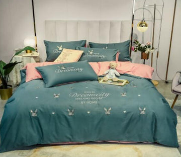 3D Light Stone Blue 40349 Bed Pillowcases Quilt